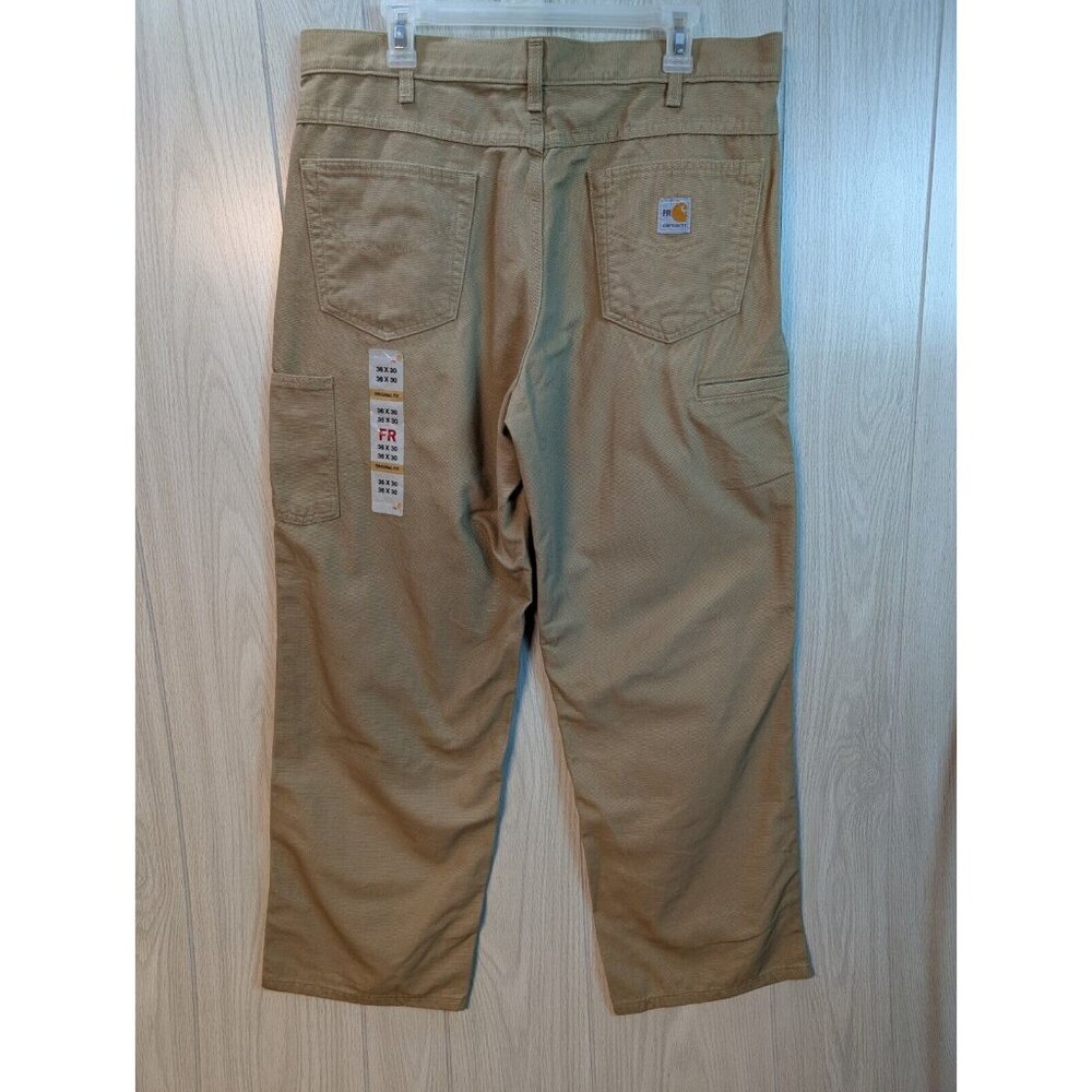 Mens 36x30 Carhartt FRB159-GKH FR Flame Resistant Canvas Pants Workwear - Picture 5 of 11